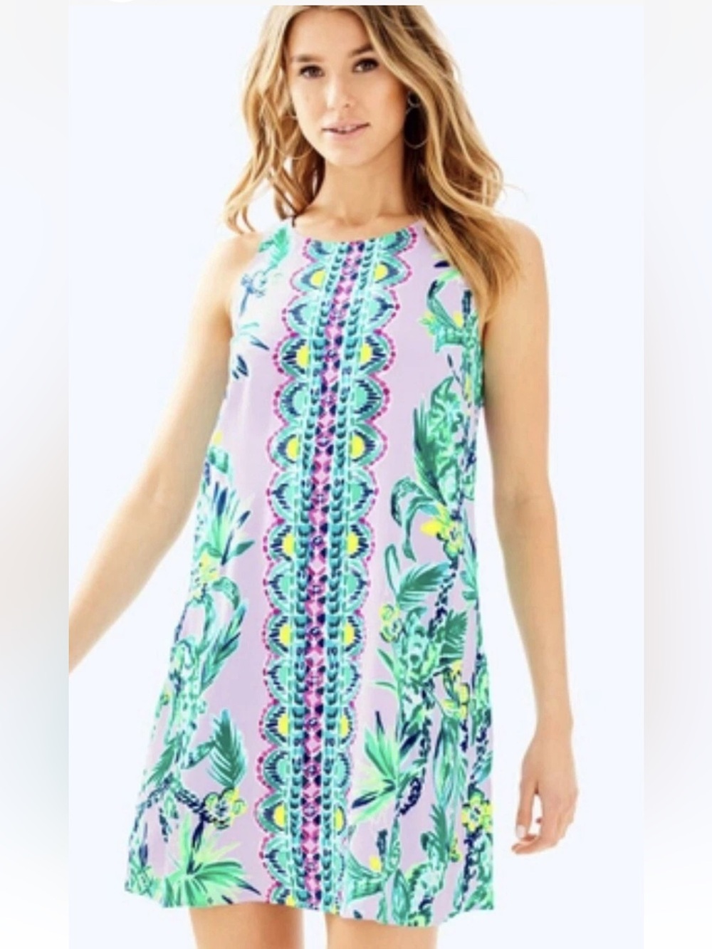 Lilly Pulitzer Jackie shift dress size XS. Lilac w/green It’s Impawsible print.